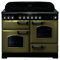 Rangemaster Classic Deluxe 110 Electric Range Cooker Olive Green